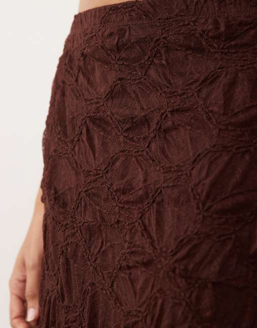 Cotton On - Sofia - Kanten rok in donker eiken, 3 van 5
