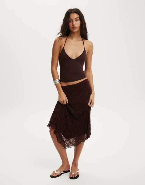 Cotton On Sofia lace skirt in brown - view 1