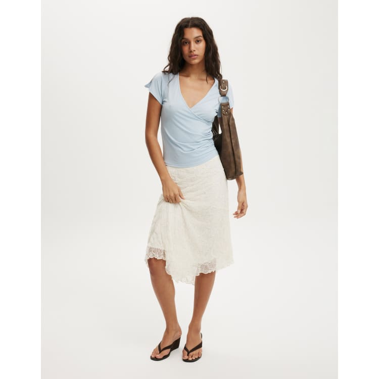 Cotton On Sofia lace skirt in off-white | ASOS