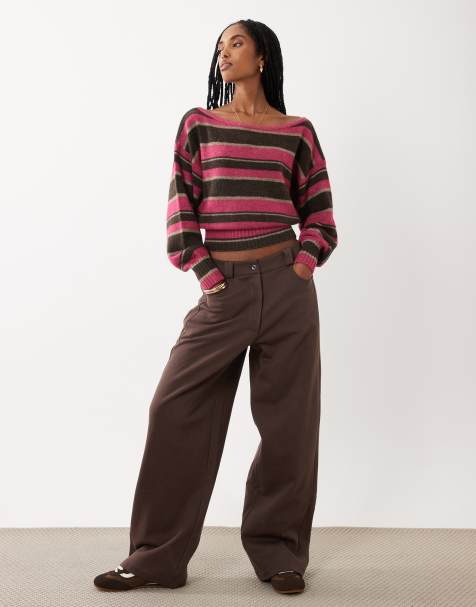 Cotton On softest luxe off shoulder knit in dark lotus - view 1