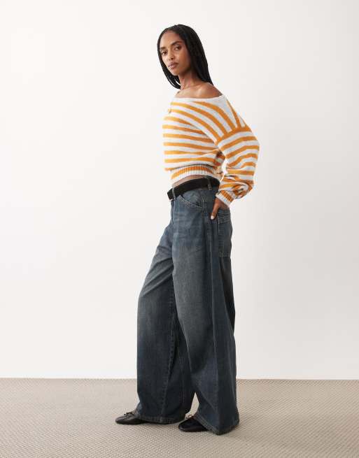 Cotton On softest luxe off shoulder knit in golden stripe , 2 of 4