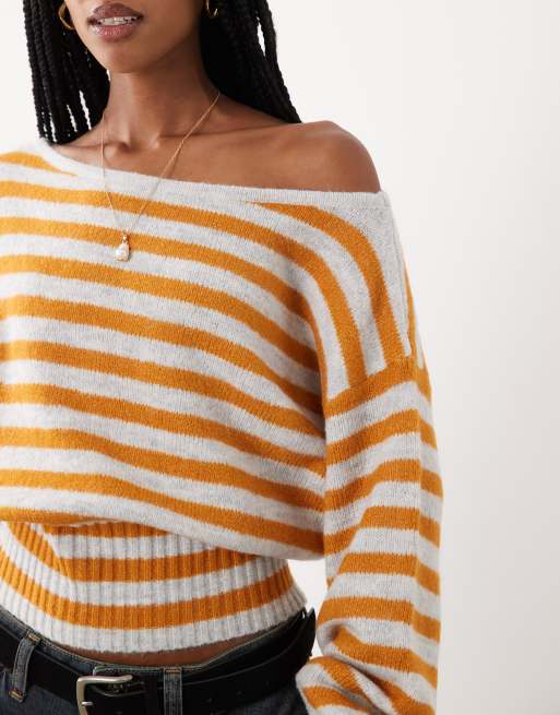 Cotton On softest luxe off shoulder knit in golden stripe , 4 of 4