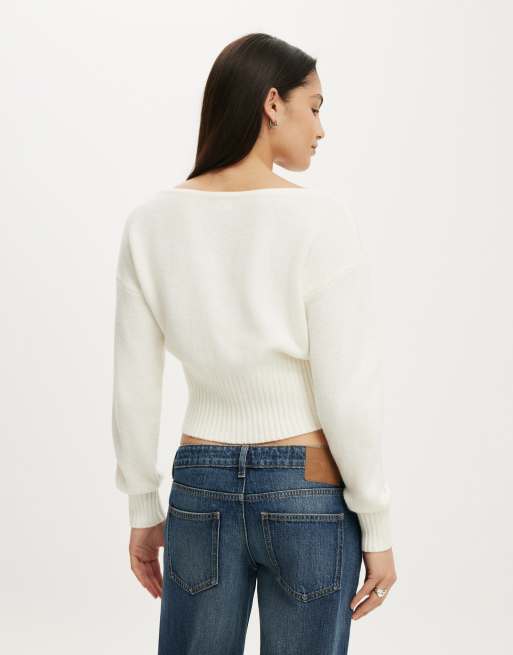 Cotton On Softest luxe off shoulder knit in porcelain, 4 of 4