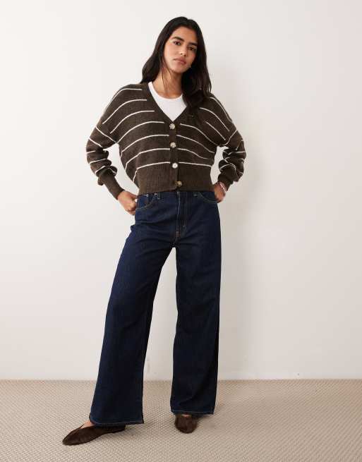 Cotton On softest luxe oversized cardi in dark oak stripe , 2 of 4