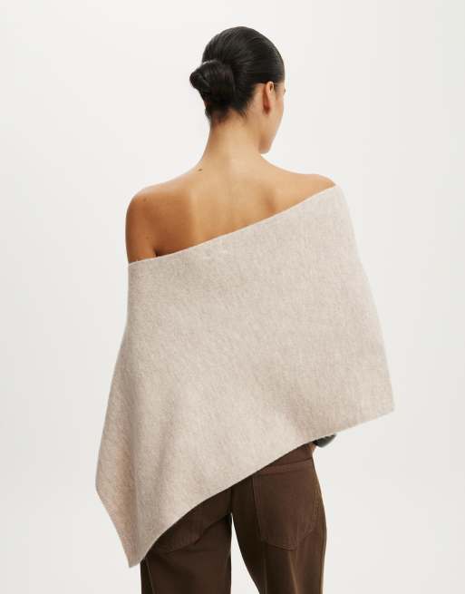 Cotton On Softest luxe poncho in beige, 4 of 4
