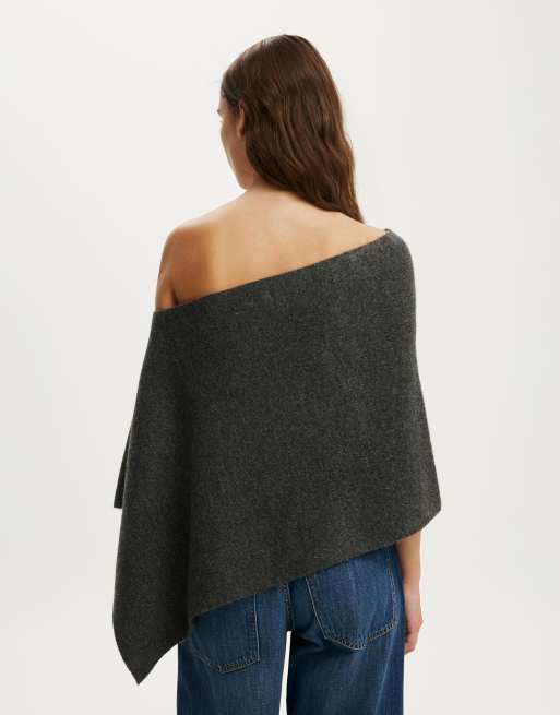 Cotton On Softest luxe poncho in grey, 4 of 4