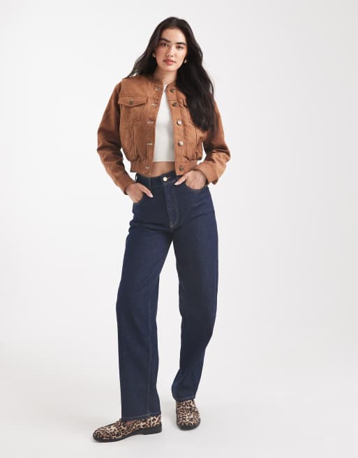Cotton On - Sophia - Brun bomber-jakke i imiteret ruskind, 2 af 4
