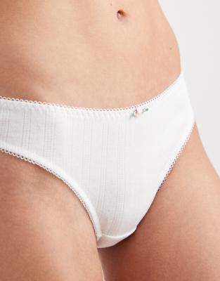 Cotton On Sophie Cotton Pointelle Thong In White