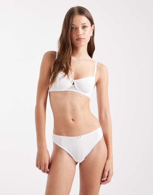 Cotton On - Sophie - Hvid G-streng i bomuldspointelle, 3 af 4