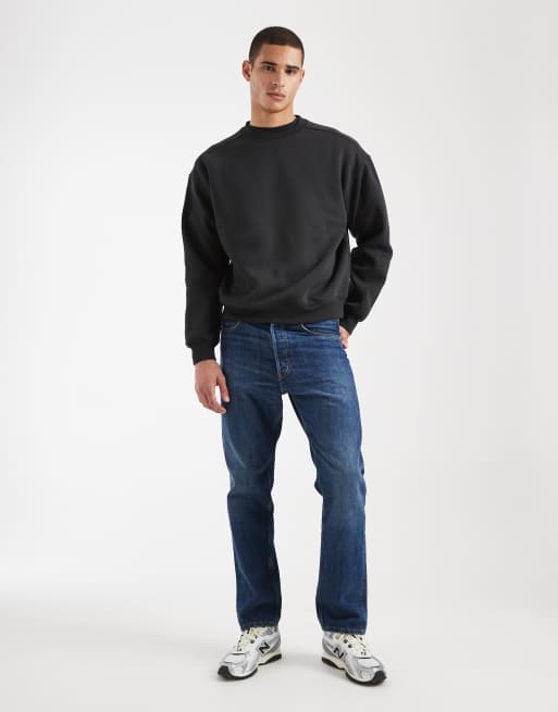 Cotton On - Sort forvasket sweater med rund hals og firkantet pasform, 2 af 5