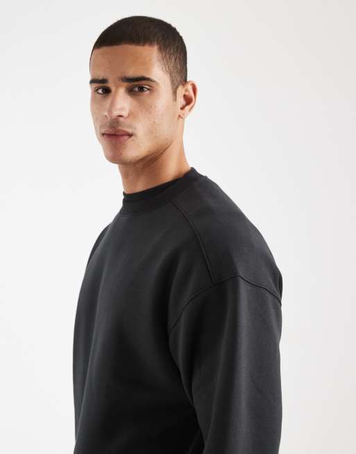 Cotton On - Sort forvasket sweater med rund hals og firkantet pasform, 4 af 5