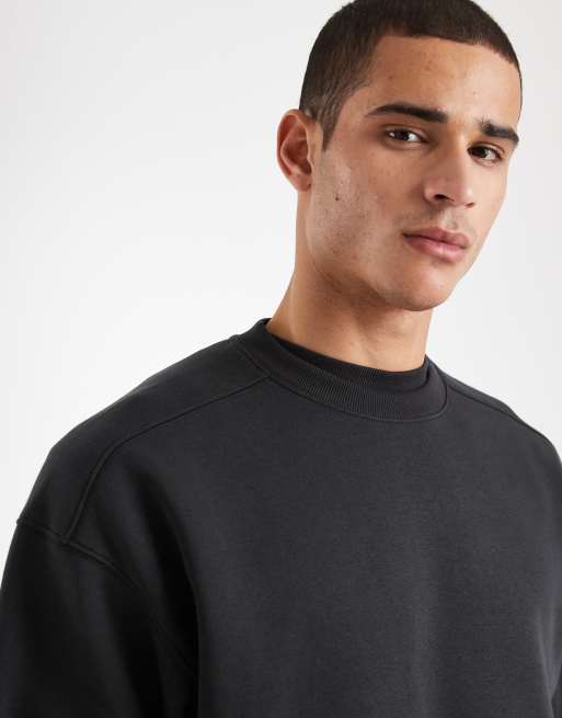 Cotton On - Sort forvasket sweater med rund hals og firkantet pasform, 5 af 5