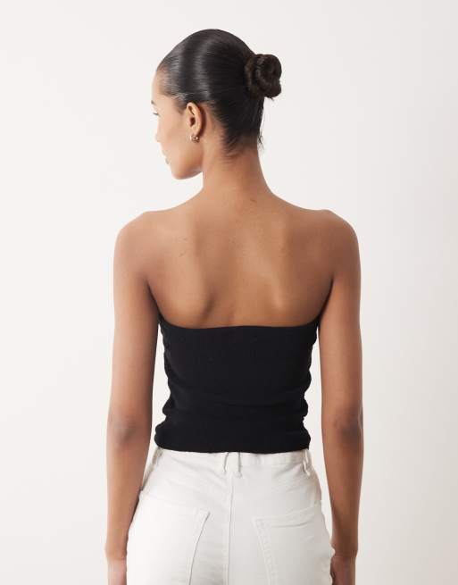Cotton On - Sort strikket bandeau-top med metalkant, 4 af 4