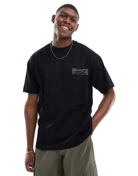 Cotton On - Sort T-shirt med grafik i firkantet pasform - view 1