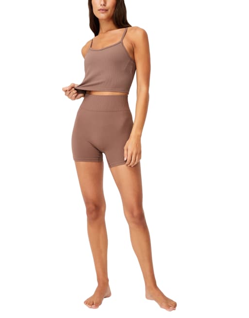 Cotton On – Sport-BH in Braun mit Riemchenträgern , 3 von 4