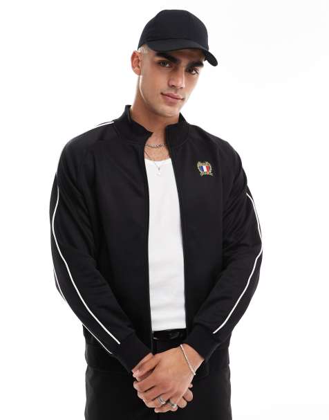 Cotton On – Sportjacke aus Trikotstoff in Schwarz mit Reißverschluss - view 1