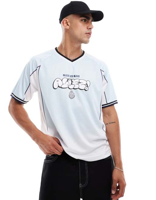 Cotton On – Sportowy T-shirt oversize z napisem „Allez les Bleus”