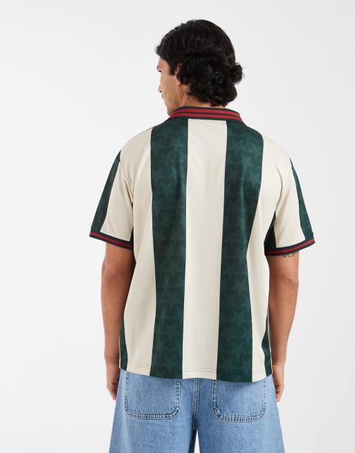 Cotton On sports jersey in pine needle green and white stripes, 3 of 5