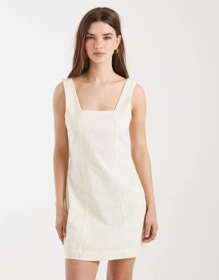 Cotton On Square Neck Mini Dress In White