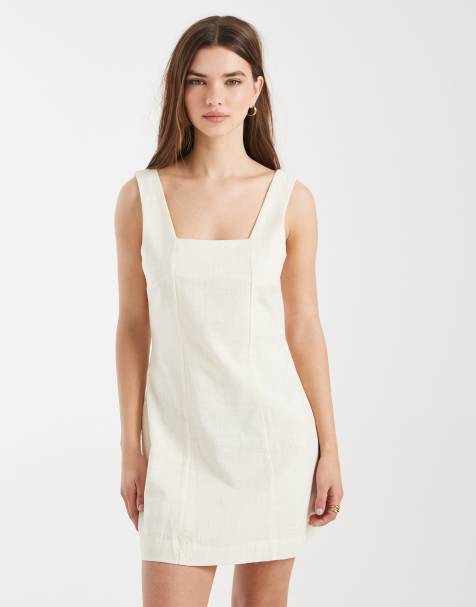Cotton On square neck mini dress in creme fraiche - view 1