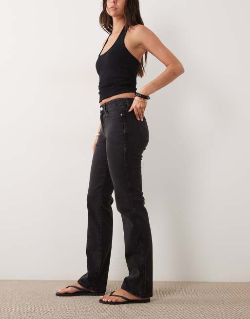 Cotton On – Stovepipe-Jeans in Schwarz mit Leopardenmuster und mittelhohem Bund, 3 von 5