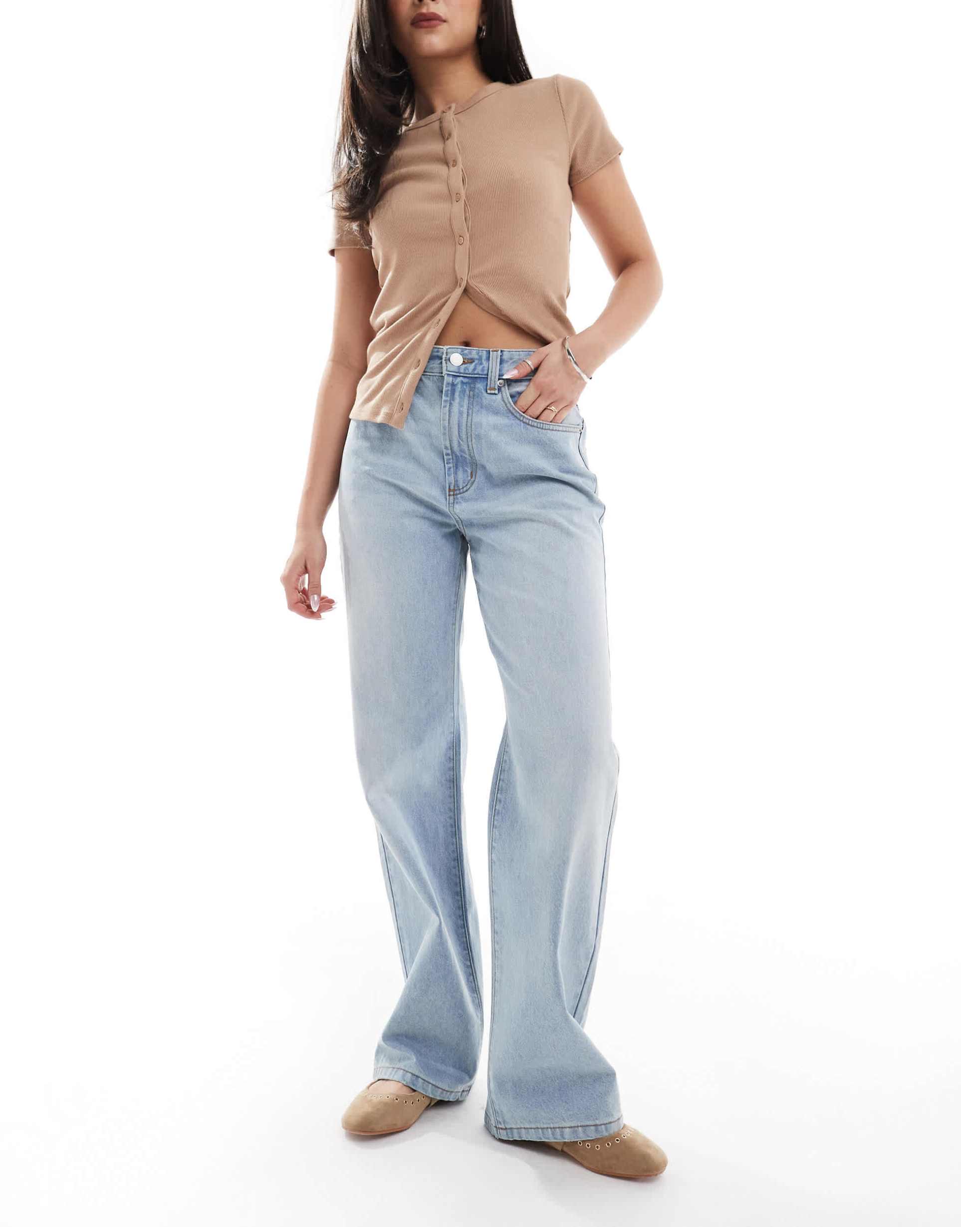 cotton on straight leg jeans in rush blue