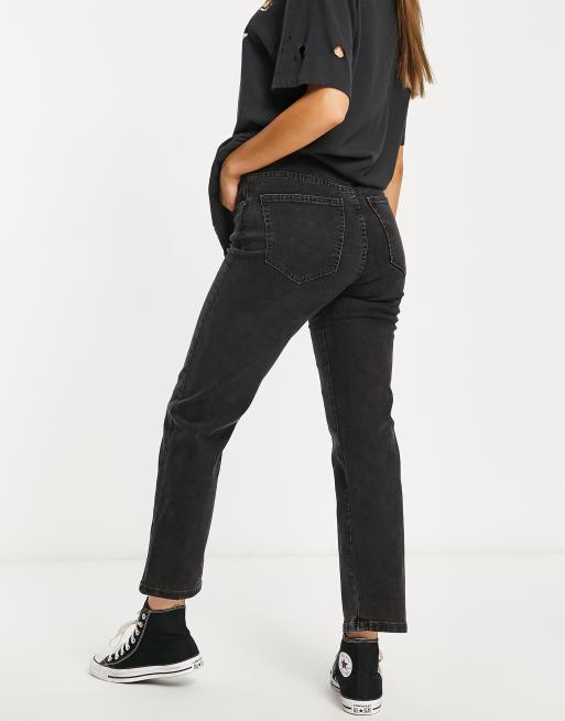 Cotton On straight leg stretch jeans in dark black