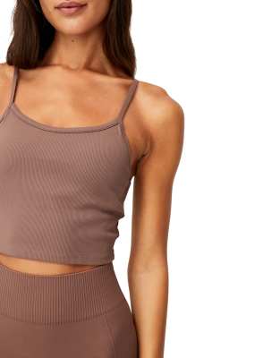 Cotton:On Cotton On strappy sports bra in brown