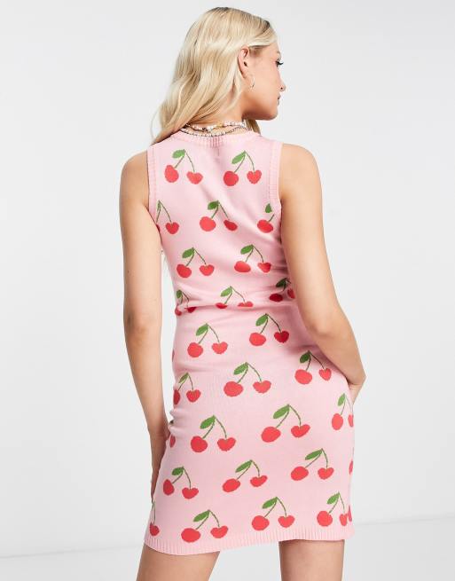 cotton on strawberry dress Cotton On mini cami dress with ruching in strawberry ditsy print