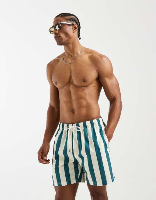 Cotton On strect swimshort in teal stripe, 3 of 5