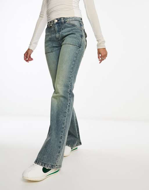 Cotton On stretch bootleg jeans in blue 