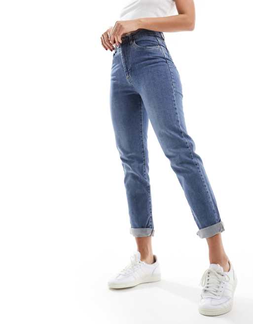 Cotton On stretch mom jean in lucky blue | ASOS