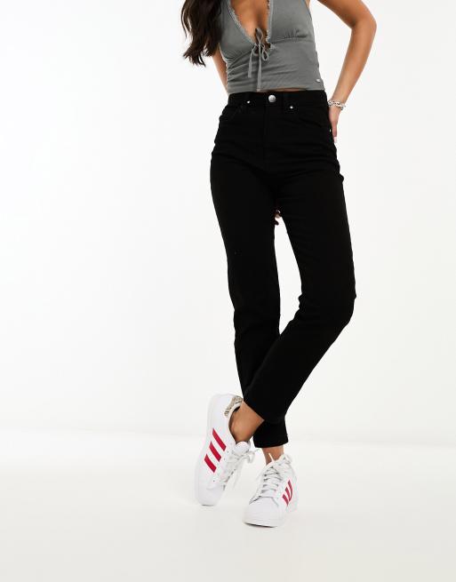 Mom Jeans High Waisted, Elastic Waist Jeans for Women Black