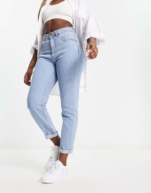 Cotton On stretch mom jeans in blue 