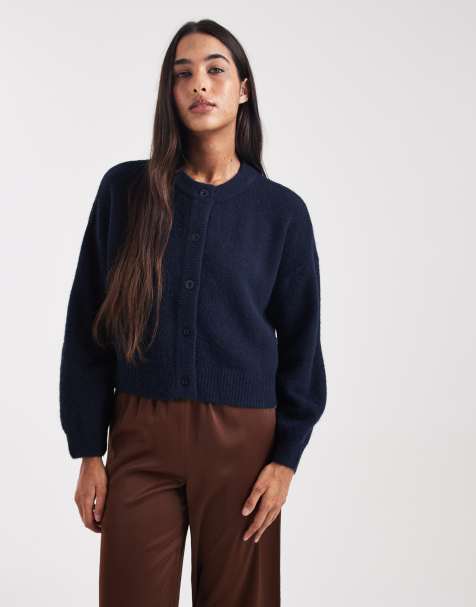 Cotton On – Strickjacke in Steeley Blue Wash mit Knopfleiste - view 1