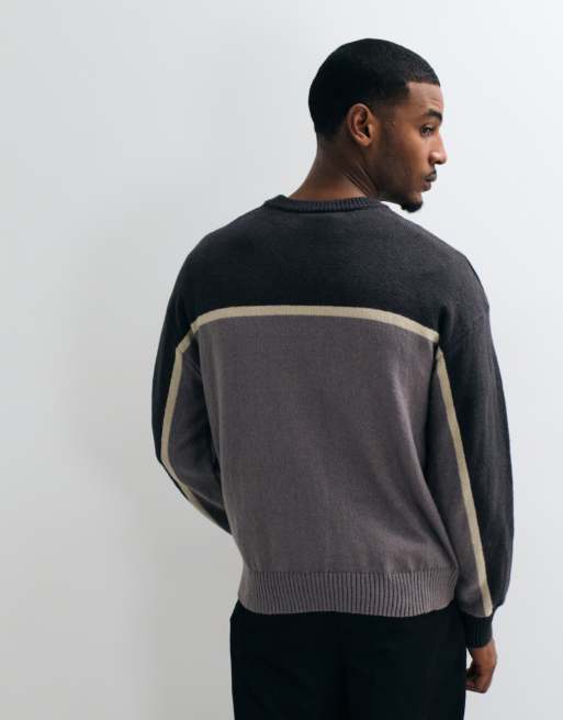 Cotton On Strickpullover mit Einsätzen und Rundhalsausschnitt in Schwarz, 5 von 5