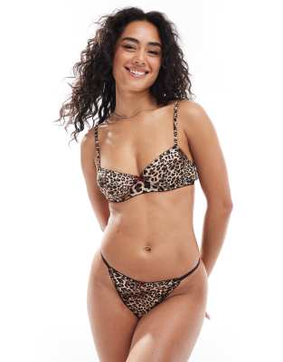 Cotton On - String à imprimé léopard-Multicolore