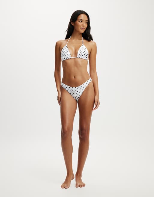 Cotton On String triangle bikini top in off-white, 3 of 3