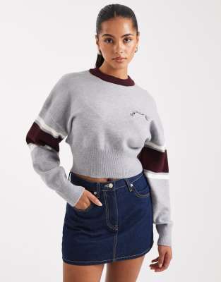 Cotton:on Cotton On Striped Knit Pullover In Gray