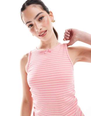 Cotton:on Cotton On Striped Ribbed Ruffle Cami Sleep Top
