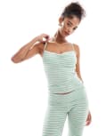 [Cotton:On] Cotton On striped rosette sleep cami in green (part of a set) 10 SPRING GREEN STRIPE