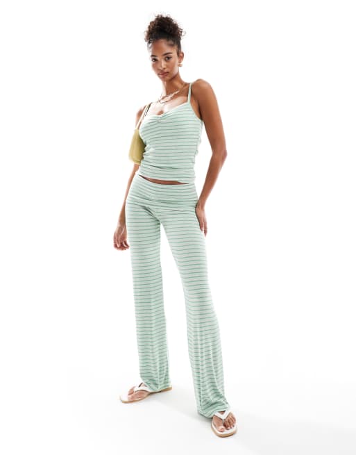 Cotton On striped rosette sleep cami in green - part of a set, 3 of 4