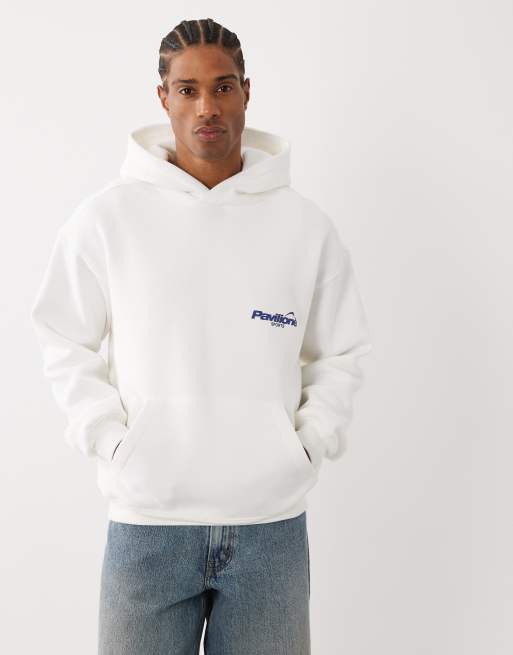 Cotton On - Sudadera blanco envejecido de corte cuadrado con capucha y estampado gráfico, 5 de 5