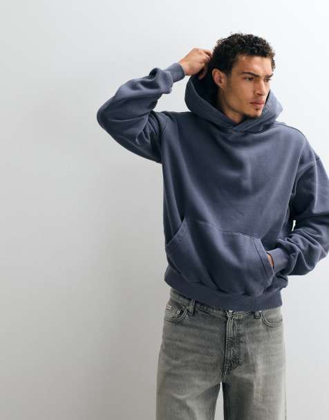Cotton On - sudadera con capucha de corte boxy en azul lavado denim - view 1