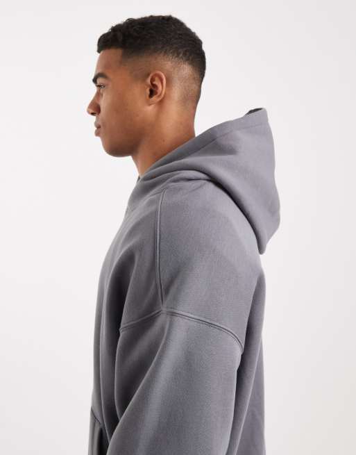 Cotton On - sudadera con capucha de corte boxy en gris jaspeado, conjunto, 4 de 5