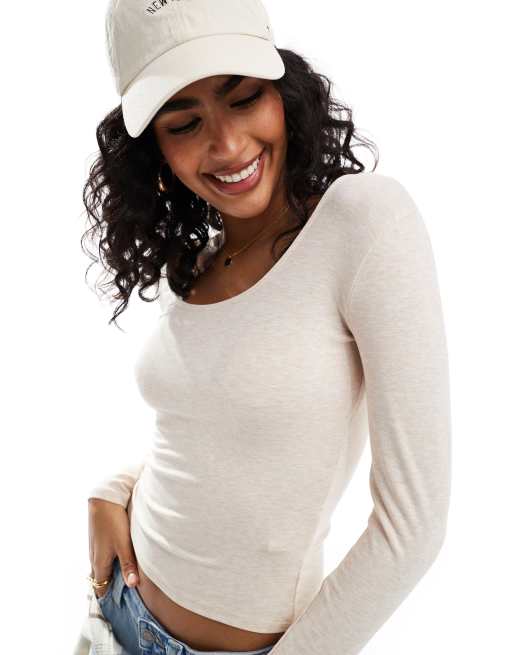 Cotton On Sunday scoop long sleeve in beige - BEIGE