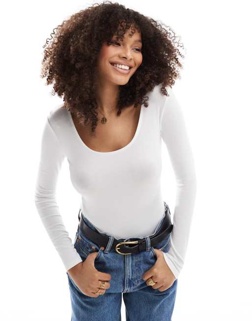Cotton On Sunday scoop long sleeve in white