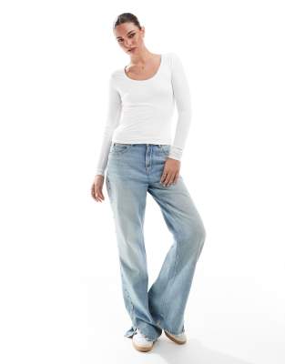 Cotton:on Cotton On Sunday Scoop Neck Long Sleeve In White