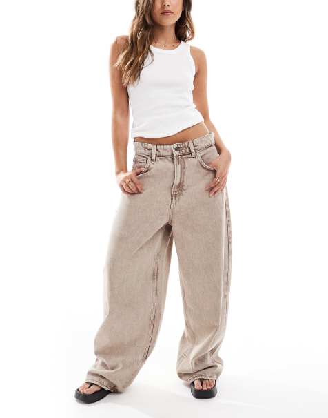Cotton On super baggy boyfriend jeans in brown stonewash - view 1
