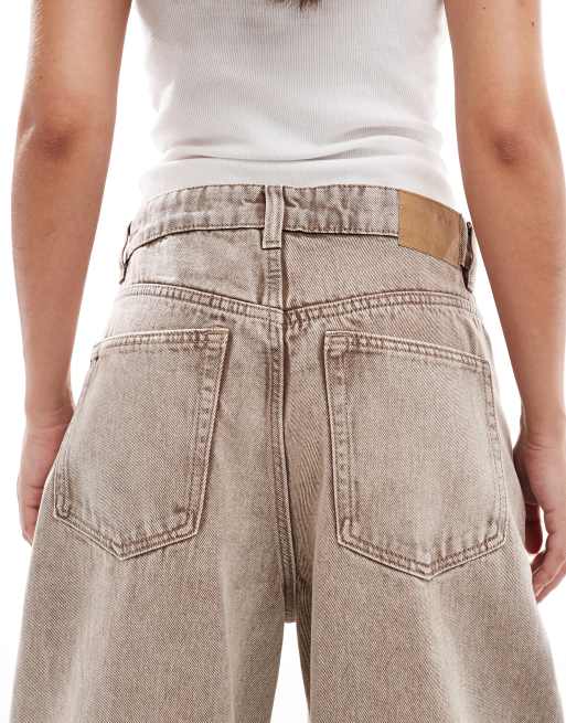 Cotton On super baggy boyfriend jeans in brown stonewash, 4 of 5
